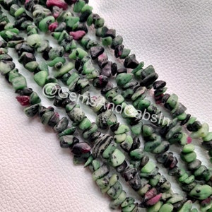 Ruby Zoisite Chip Beads, Wholesale Ruby Zoisite Chips Beads, Natural Ruby Zoisite Uncut Beads, 36" Ruby Zoisite Nuggets Beads For Jewelry