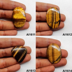 Natural Tiger Eye Stone, Loose Tigers Eye Cabochon, Tiger's Eye Gemstone, Tigers Eye Healing Crystal For Ring, Pendant, Jewelry Making Stone