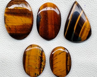 Loose Tiger&#39;s Eye Gemstone, Tigers Eye Cabochon, Tigers Eye Crystal Stone, Natural Tiger Eye Stone For Ring, Pendant, Jewelry Making Stone
