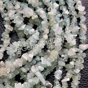 Aquamarine Chip Beads,  Natural Aquamarine Uncut Beads, 36&quot; Aquamarine Nuggets Crystal Beads, Wholesale Bulk Chips Beads For Jewelry