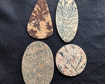 Psilomelane Dendrite Cabochon, Natural Crystal Stone For Jewelry