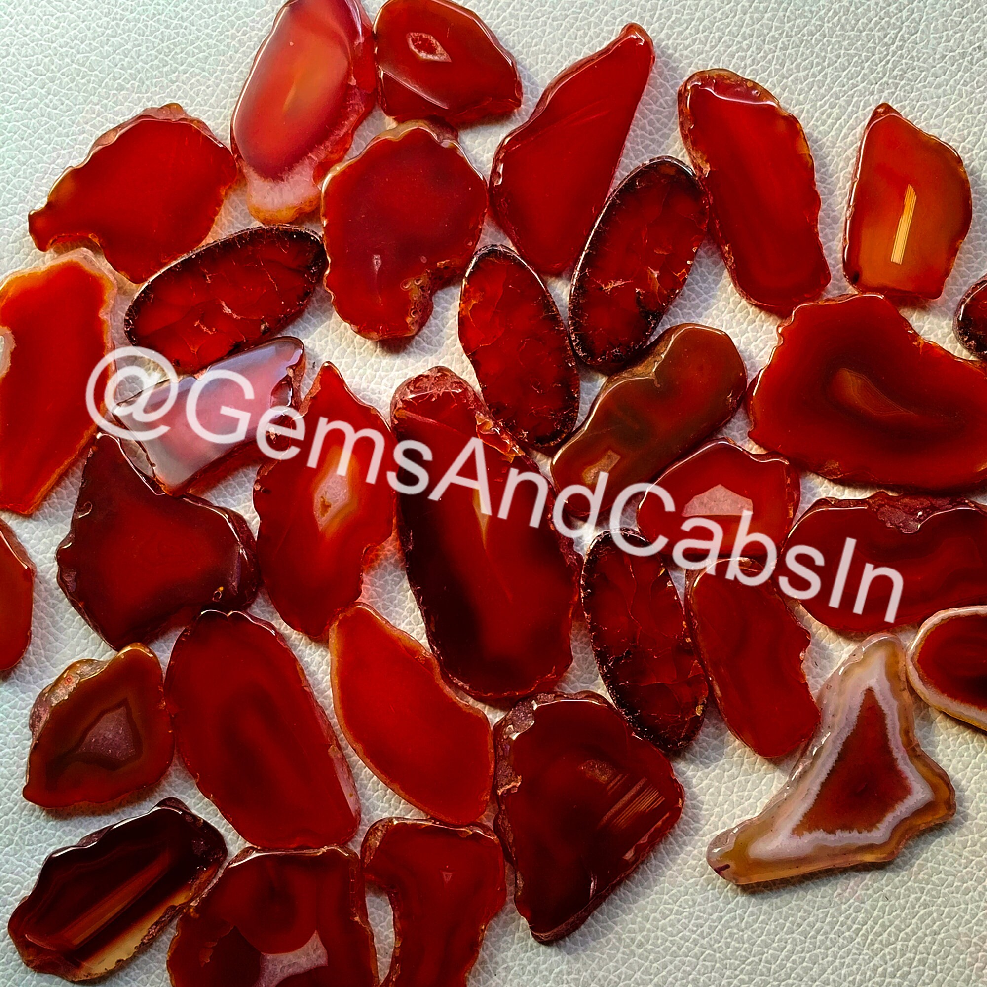 Red Agate Slice, Druzy Gemstone Slab, Polished Geode for Jewelry