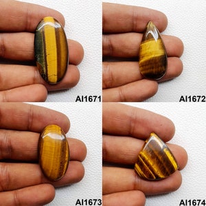 Natural Tiger Eye Stone, Tiger's Eye Gemstone, Tigers Eye Cabochon,  Tigers Eye Healing Crystal For Ring, Pendant, Jewelry Making Stone