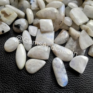 Rainbow Moonstone Gemstone, Wholesale White Rainbow Moonstone Cabochon Lot, Natural Rainbow Moonstone Crystal For Jewelry Making Stone