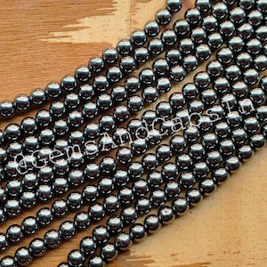 Natural Hematite Beads, Hematite Gemstone Beads, 6mm to 12mm Hematite Crystal Beads Wholesale Bulk Hematite Beads for DIY Jewelry Stone