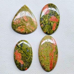 AAA Unakite Jasper Cabochon, Unakite Jasper Gemstone, Natural Unakite Jasper Crystal Loose Stone For Ring, Pendant, Jewelry Making Stone