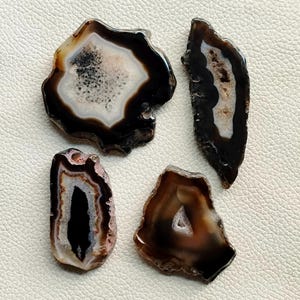 Amazing Black Agate Slice, Agate Polished Slice, Natural Banded Agate Slice Stone, Banded Agate Slice, Geode Slice Wire Wrap Jewelry Stone