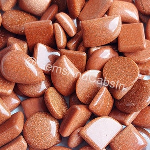 Wholesale Red Goldstone Gemstone Lot, Gold Stone Cabochon, Loose Red Goldstone Healing Crystal For Ring, Pendant, DIY Jewelry Making Stone