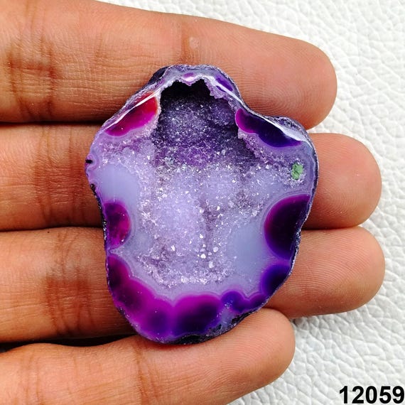 Purple Banded Agate Bowl, Banded Agate Slice Gemstone, Natural