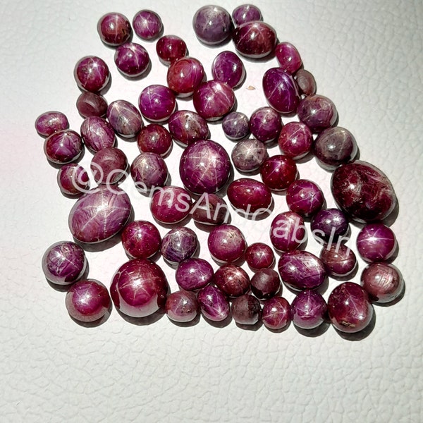 Star Ruby Gemstone, Natural Ruby Star Lot, Loose Star Ruby Stone, AAA Garde Star Ruby Cabochon For Ring, DIY Jewelry Making Stone