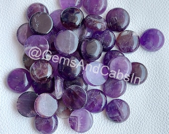 Lote al por mayor de cabujones redondos de amatista, piedras para la fabricación de joyas (16-18 mm)