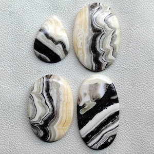 Natural Zebra Calcite Loose Gemstone, Zebra Calcite Cabochon, Zebra Calcite Crystal Stone, For Pendant, Necklace, Jewelry Making Stone