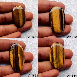 Natural Tiger Eye Stone, Tigers Eye Cabochon, Tiger's Eye Gemstone,  Tigers Eye Healing Crystal For Ring, Pendant, Jewelry Making Stone