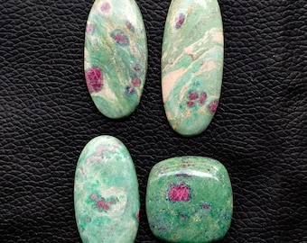 Polished Ruby Fuchsite Cabochon, AAA Grade Gemstone