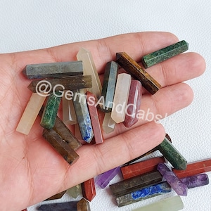 Healing Crystal Pencil, Mix Gemstone Pencil, Mixed Gemstone Point, Natural Gemstone Pencil For Pendant, Necklace, DIY Jewelry Making Stone
