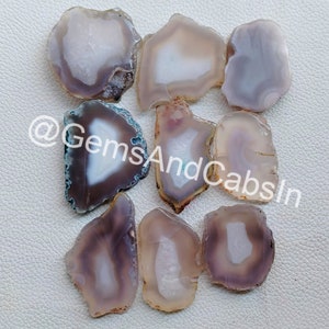 Natural Agate Crystal Slice, White Agate Slice Druzy Gemstone, Bulk Agate Crystal Wholesale, Geode Polished Agate Slabs for Wirewrap Jewelry