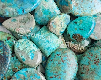 Wholesale Chrysocolla Cabochon Lot, Mix Shapes & Sizes, DIY Jewelry Making