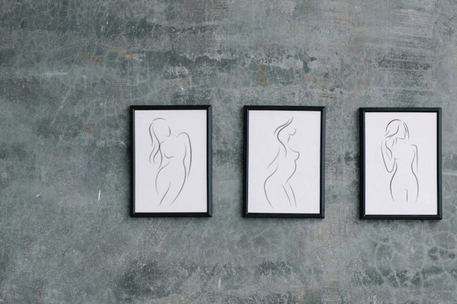 3 Line Drawing of a Girl-sketch of a Woman-digital Line Art Digital Art ...