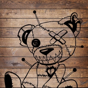SVG/PNG Voodoo Doll Teddy Bear file Stencil for Cricut - Vinyl Cutter