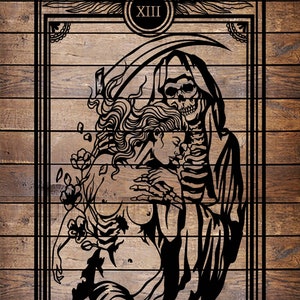 SVG/PNG Cool Death Tarot Karte Tattoo Horror Schablone für Cricut - Vinyl Cutter