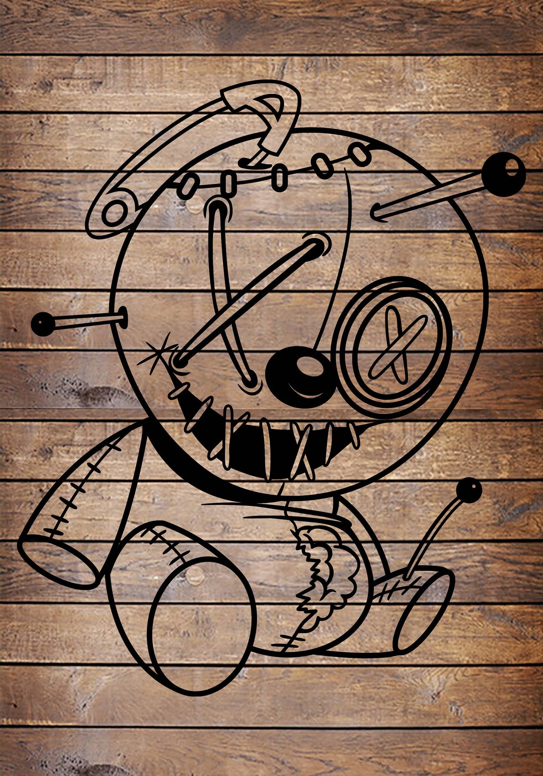 SVG/PNG Voodoo Doll Pin Head Cool Horror Tattoo Stencil for Cricut ...