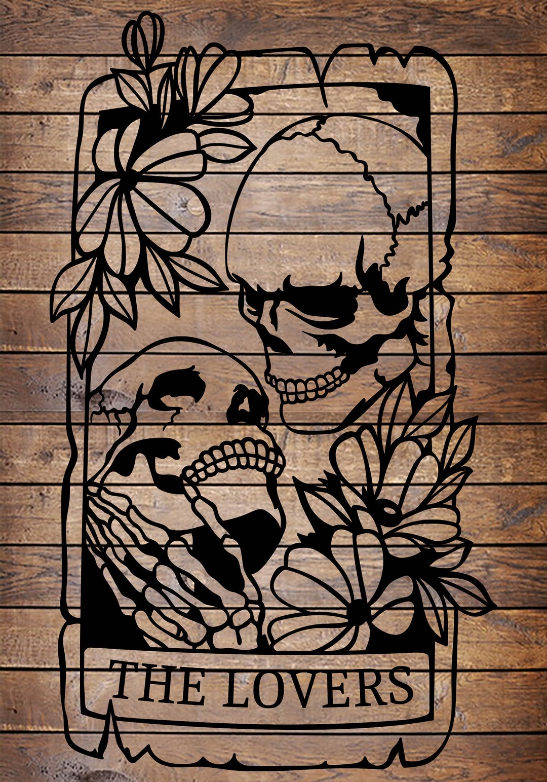 SVG/PNG Tarot Card-the Lovers-cool Tattoo Horror Stencil for