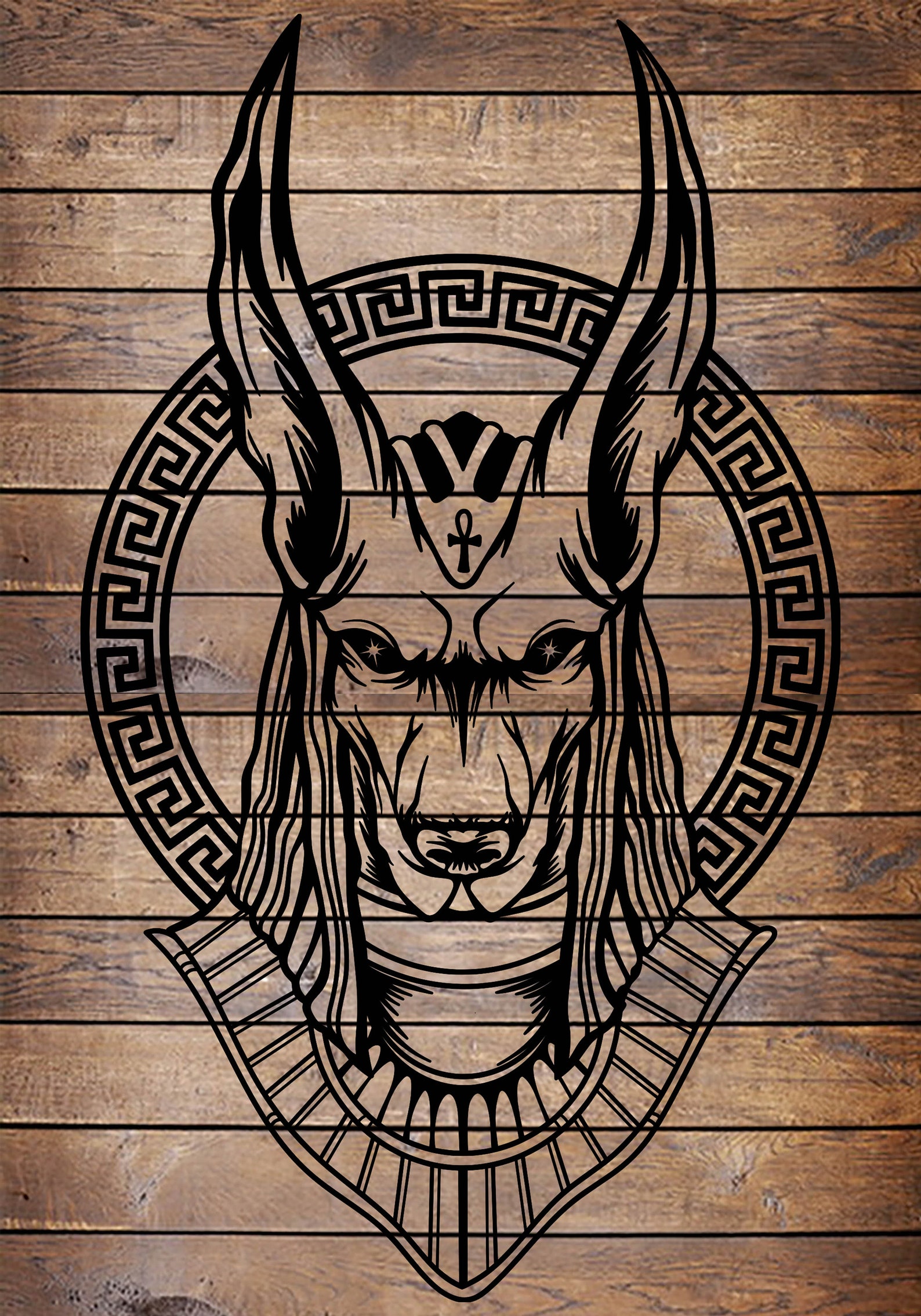 SVG/PNG Cool Anubis Egyptian God of Death Tattoo Horror Stencil for ...