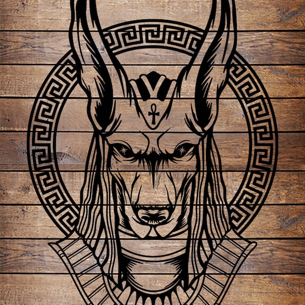 SVG / PNG Cool Anubis Egyptian God Of Death Tattoo Horror Stencil pour Cricut - Vinyl Cutter