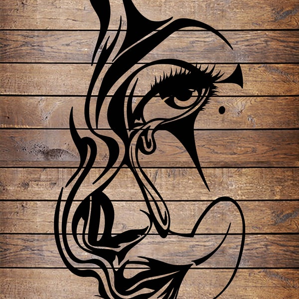 Pochoir de tatouage cool de clown chicano SVG / PNG pour Cricut - Coupeur de vinyle