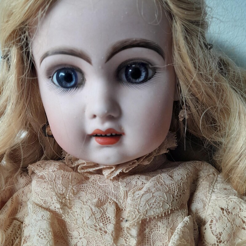 Tête de poupée ancienne JUMEAU reproduction 9cm Automaton