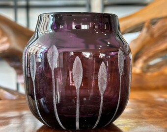 Candle holder / glass tealight holder purple / small vase / glass vase / table decoration / decoration / home decor / interior / gift