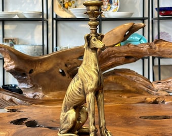 Candlestick / candle holder dog / dog figure / figure / statue gold / home decoration / decoration / home decor / animals / gift idea