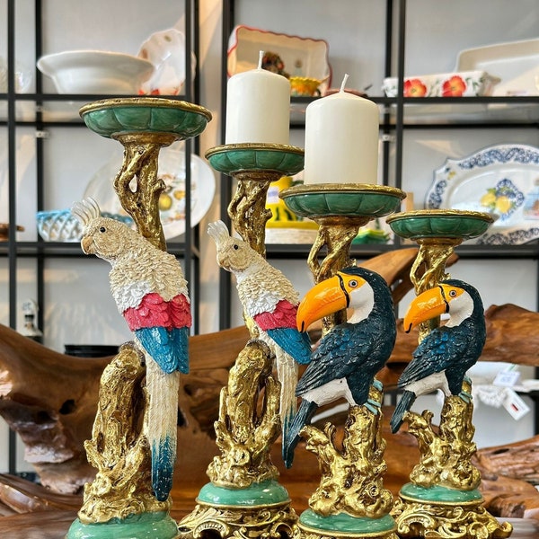Kerzenständer / Kerzenhalter mit Vogel Figur / Dekoration / Homedecor / Dekoratives Wohnaccessoire / Tischdekoration / Geschenk / Kerze