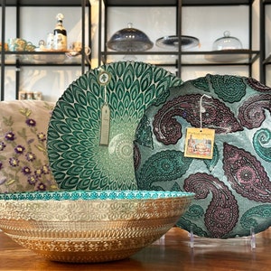 Bowl / Fruit Bowl / Handmade Glass/ Decorative Trays / Decoration with Ornament/ Table Decoration/ Decor/ Gift