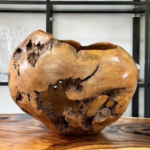 Root wood planter | Handmade teak plant pot | Rustic organic flower pot | Unique natural wood decor for indoor plants | Decoration