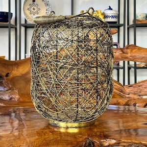 Lantern / candle holder made of metal / candle lantern gold / handmade from India / table decoration / decoration / decor / hanging lantern