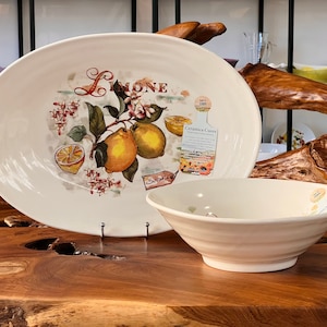 Bowl / bowl / salad bowl / ceramic plate with lemon pattern / tableware from Italia / ceramic tableware / kitchen decoration