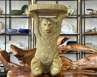 Side table / table golden bear / figure statue / animal bear gold / decoration / sculpture / home decor / interior / gift idea