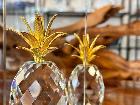 Pineapple Figurine / Set of 2 / Crystal Pineapple / Crystal