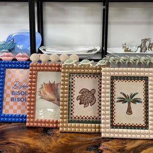 Photo frame Marine / Tropical picture frame / Frame / Table decoration / Decoration / Design / Summer home decor / Gift idea / Photos