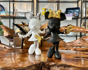 Minnie Mouse Statue / Mouse Figure in White / Walt Disney Decoration / Black Mouse / Table Decoration / Gift Idea / Design / Decoration