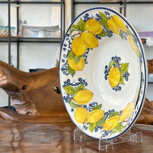 Schale / Schüssel / Italienisches Keramikgeschirr / Salatschüssel / Platte mit Zitronenmuster / Handarbeit aus Italia / Dekor / Geschenk Bild 3