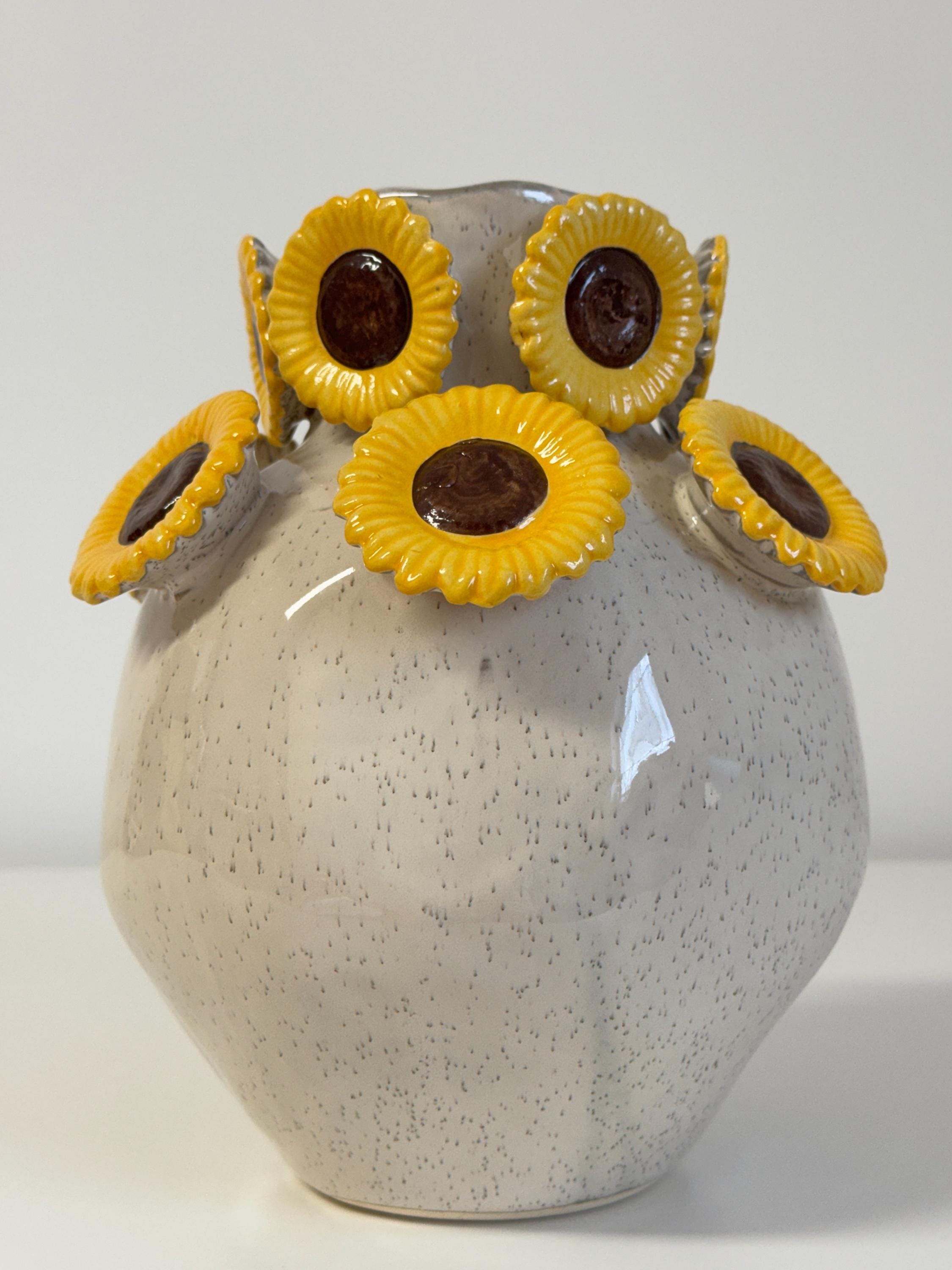 Sunflower Vase Ceramic Flower Vase Farmhouse Decor Rustic Home Decor ...