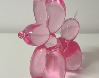 Balloon Dog Statue Pink – Modern Resin Sculpture, Pop Art Home Decor, Cute Statement Table Decor
