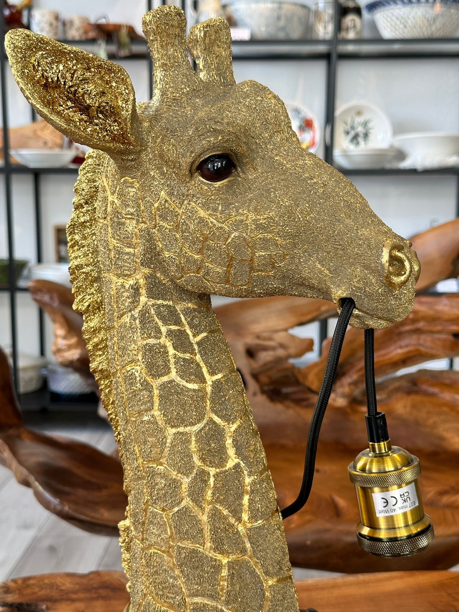 Lampe Solaire Girafe En Résine - Décoration De Jardin Avec éclairage Automatique, 22 Cm, Couleur Bronze, énergie Solaire - 7
