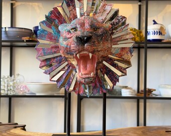 Leopard Statue / Skulptur Leopard / Figur Tiere / Leopardenkopf / Dekoration / Kreative Tischdekoration / Homedecor / Dekor / Geschenkidee