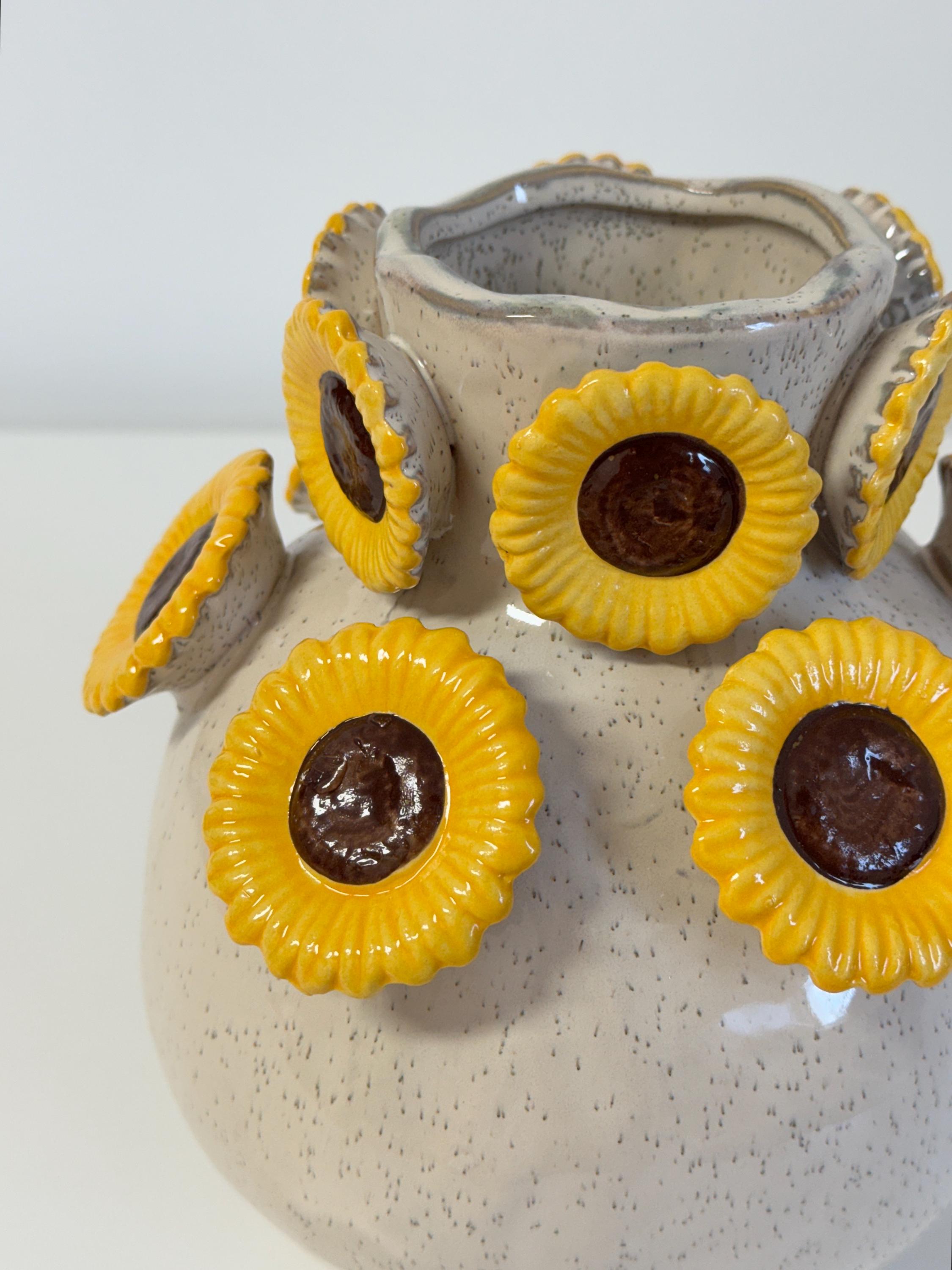 Sunflower Vase Ceramic Flower Vase Farmhouse Decor Rustic Home Decor ...