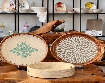 Serving tray / rattan tray / rattan tray / serving / decoration / table decoration / home decor / handmade / gift idea