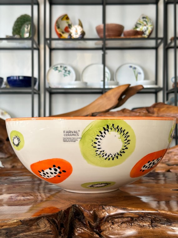 Bowl / Fruit Bowl With Fruit Pattern / Ceramic Bowl / Table