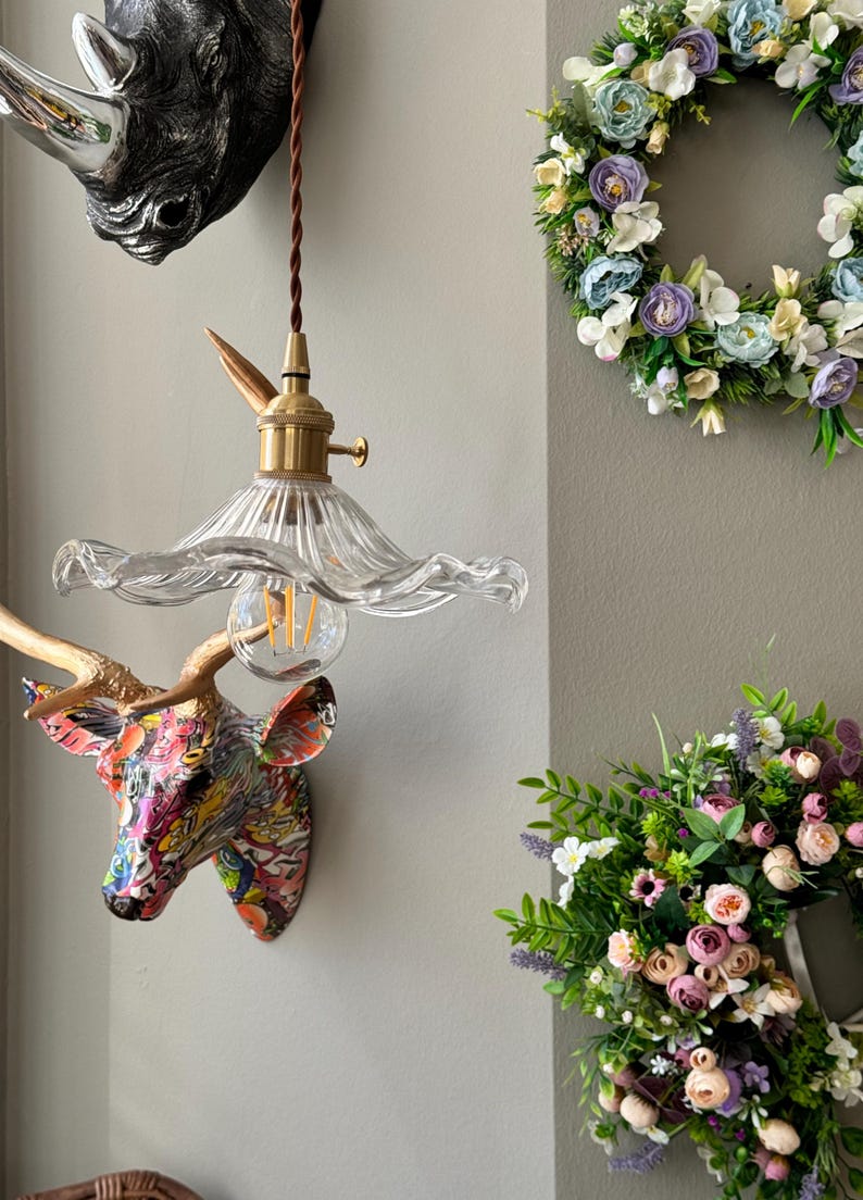 Blomformad taklampa / Blomformad pendellampa / Lampa / Taklampa i modern stil / Pendellampa / Belysning / Dekoration / Heminredning bild 6